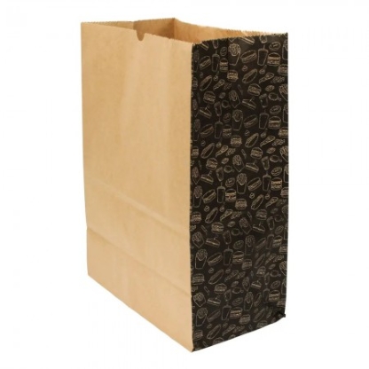 Saco Kraft (24 x 14 x 34 cm) Linha Preta - 100 Unidades