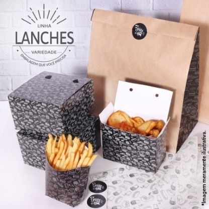 Saco Kraft (24 x 14 x 34 cm) Linha Preta - 100 Unidades