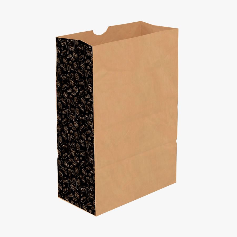 Saco Kraft (24 x 14 x 34 cm) Linha Preta - 100 Unidades