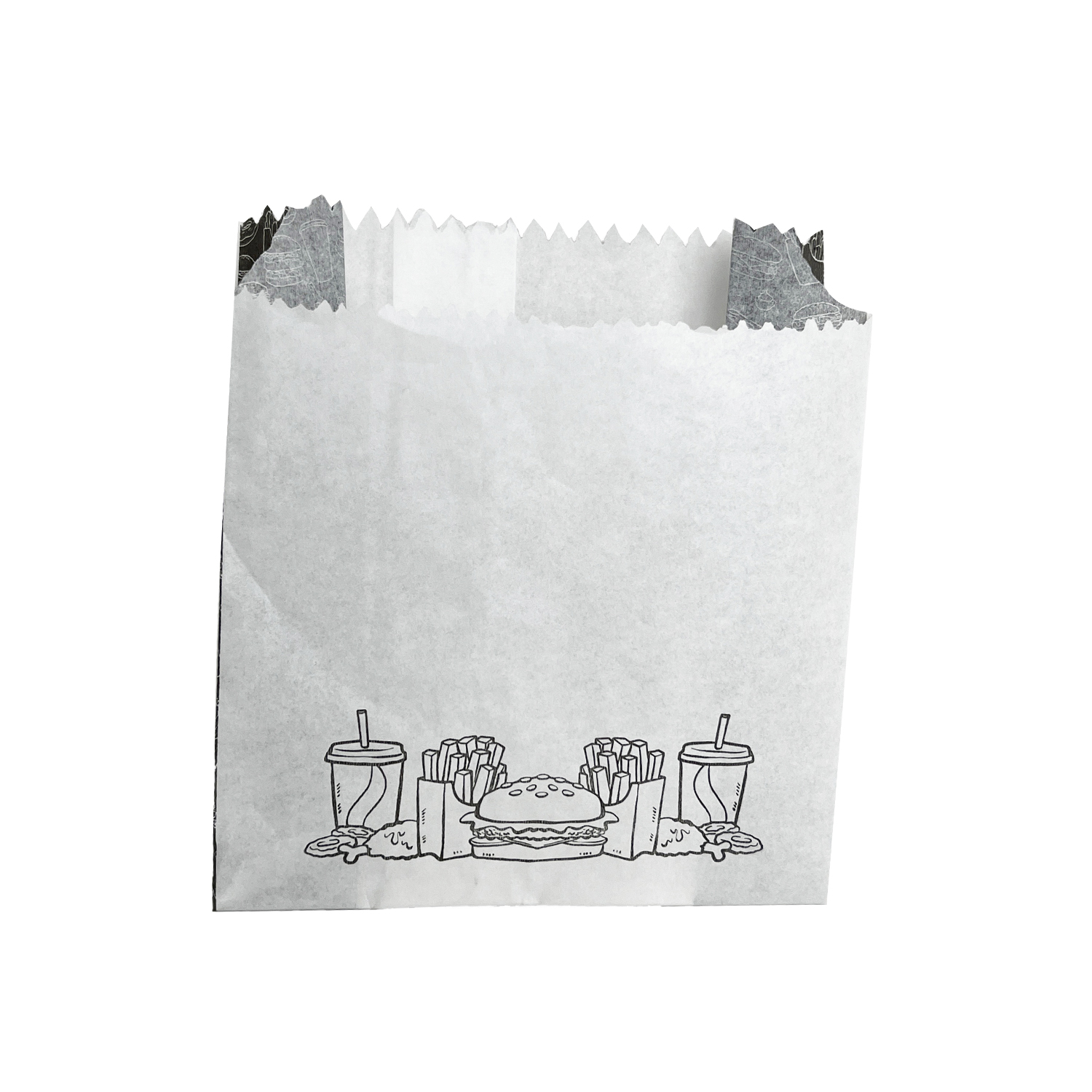 Saquinho (13,5 x 6,5 x 16 cm ) p/ Batata Frita, Lanche, Salgados - 500 unidades