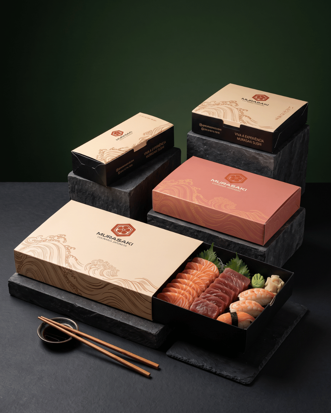 Embalagem para Sushi Gaveta (29,2 x 18,8 x 5,2) Personalizada