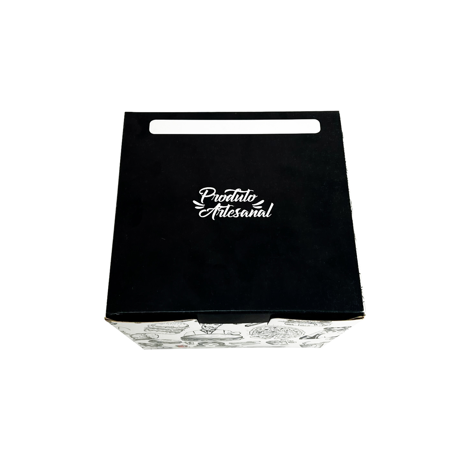 Embalagem para hamburguer, lanches ou pequenas porções (11 x 11 x 8,5 cm) Linha Artesanal - 100 unidades