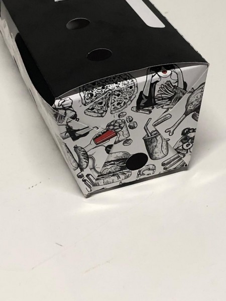 Embalagem p/ fritas e porções Delivery c/ respiro (22 x 6 X 7 cm) Linha Artesanal - 100 unidades