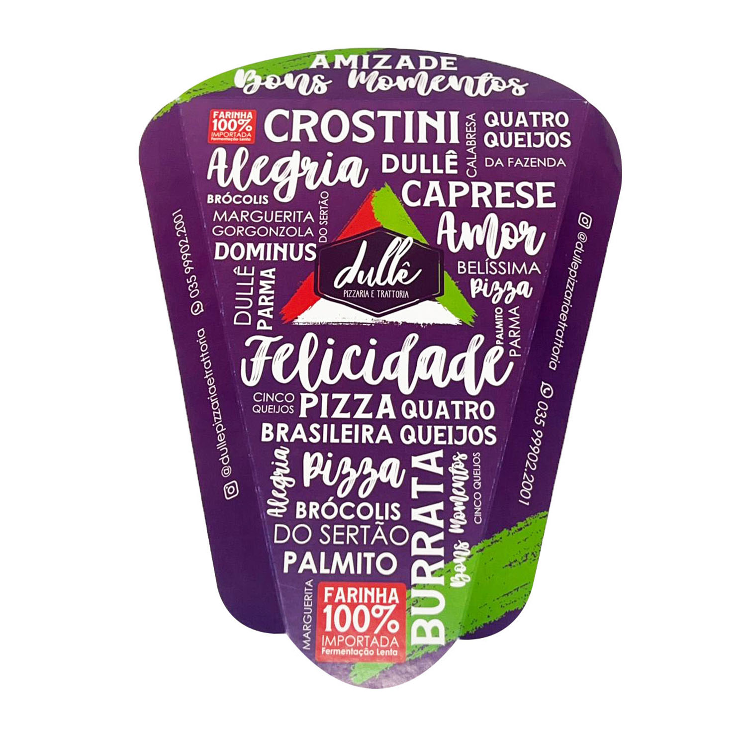 Embalagem Pizza Fatia triangular (10 x 15 cm) Personalizada