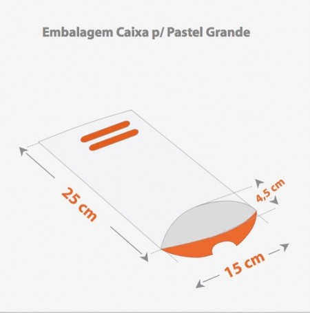 Embalagem p/ Pastel Modelo Viagem Delivery (25 x 15 x 4,5 cm) - 100 Unidades