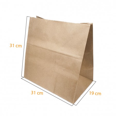 Saco Kraft (31 x 19 x 31 cm) Liso - 100 unidades