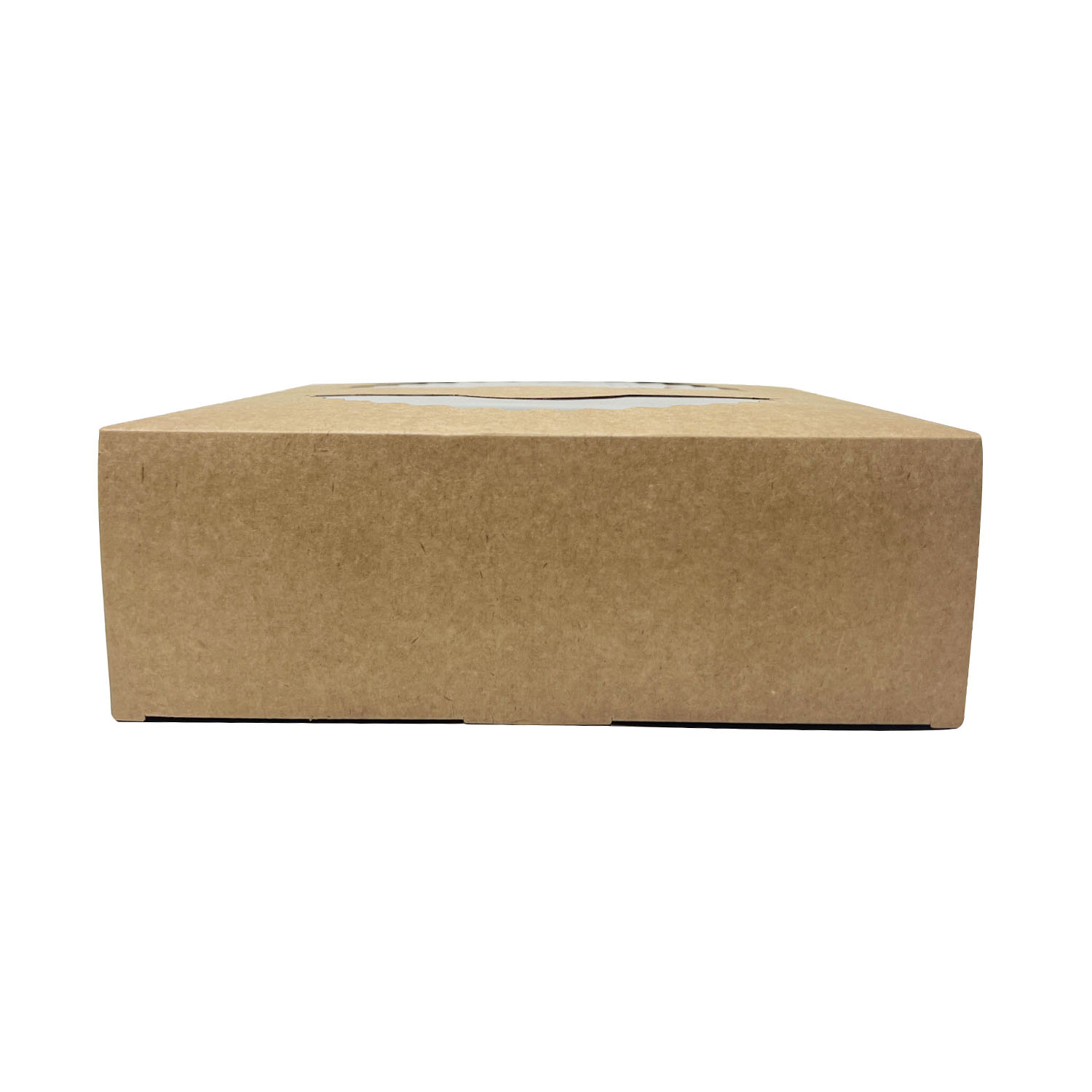 Caixa p/ torta kraft c/ visor acetato (23 x 23 x 8 cm) Abertura lateral - 100 unidades