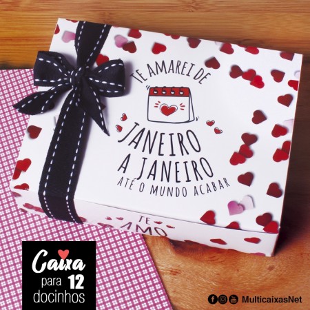 Caixa Brigadeiro p/ 12 doces c/ berço Te Amarei - 100 unidades