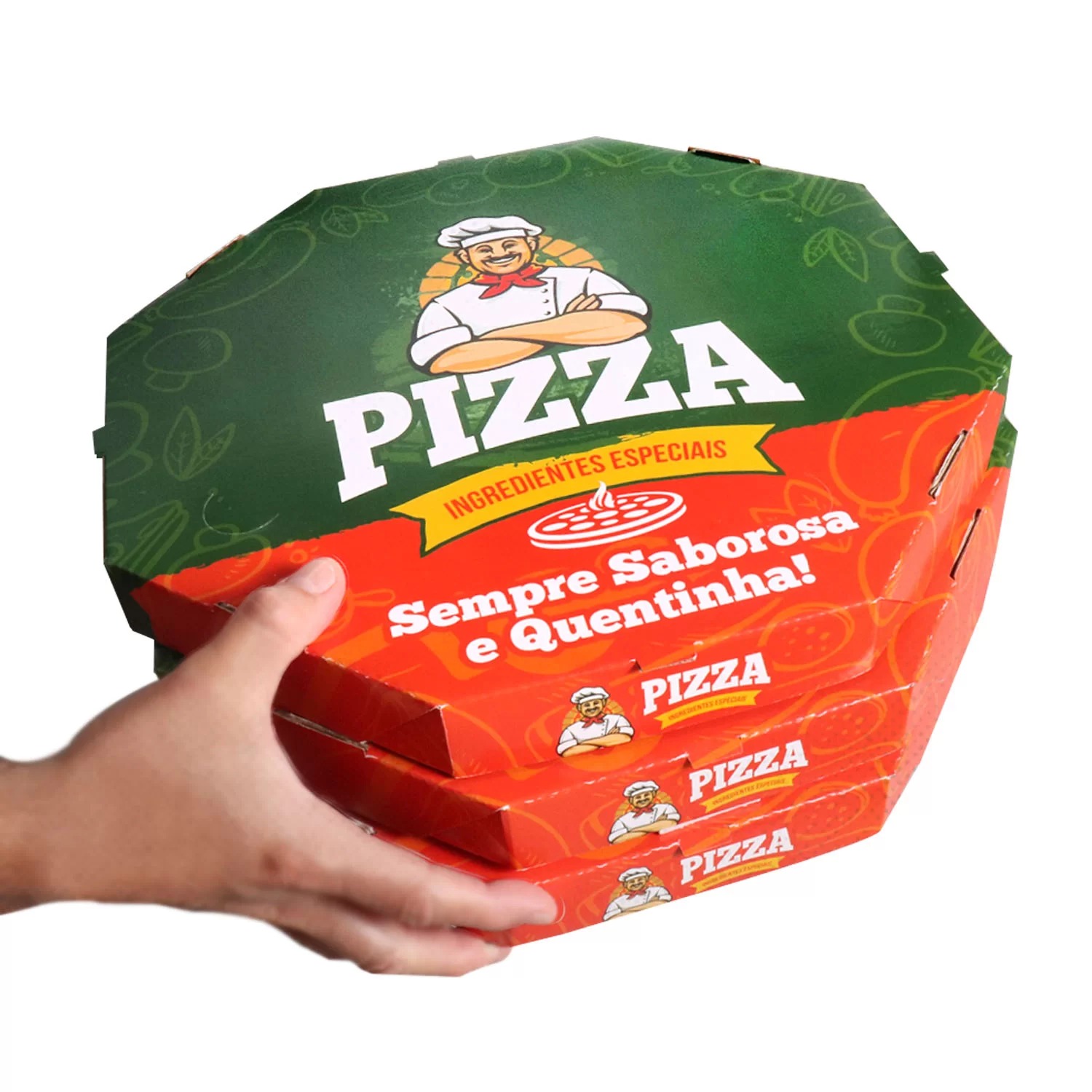 Caixa de Pizza Oitavada 35 cm Personalizada