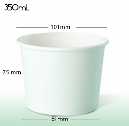 Pote Branco de Papel Biodegradável 360ml s/ tampa - 600 unidades