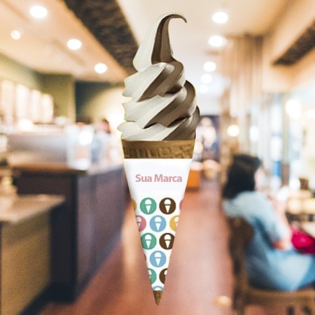 Embalagem Cone para Sorvete (11 x 7 cm) Personalizado