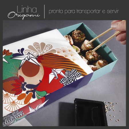Embalagem para sushi, sashimi e combinados Gaveta M (23 x 15 x 5cm) Linha Origami - 100 unidades