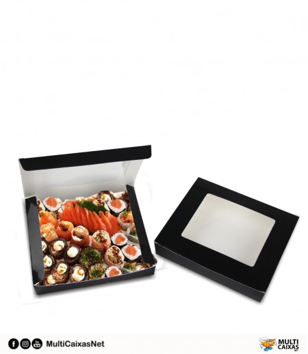 Embalagem c/ visor Preta G (28 x 20 x 4,0 cm) - 100 unidades