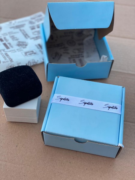 Caixa Papelão Azul celeste Pequenos Objetos (10,5 x 10,5 x 4 cm) - 50 unidades