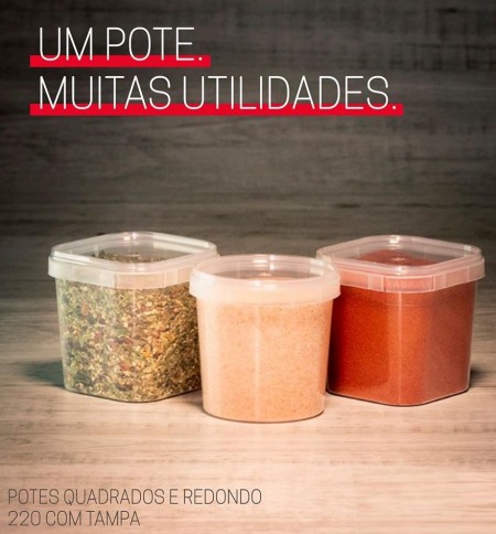 Pote Redondo 220ml c/ Tampa - 200 unidades