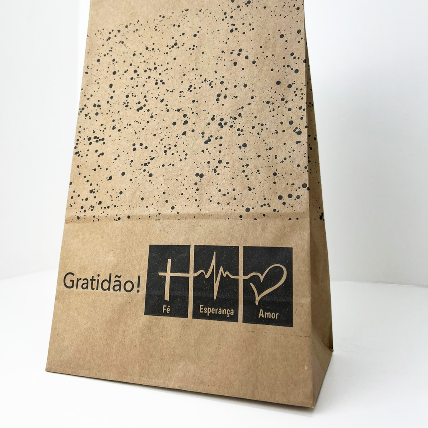 Saco Kraft (18 x 10 x 36 cm) Gratidão - 100 Unidades
