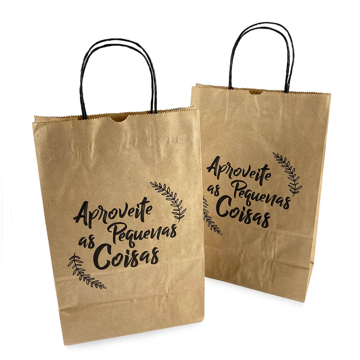 Sacola Kraft c/ Alça (22 x 11,5 x 34 cm) Pequenas Coisas - 100 Unidades