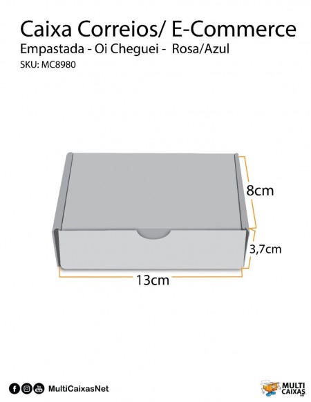 Caixa Correios / E-commerce Empastada (13 x 8,3 x 3,7 cm) Oi Rosa/Azul - 50 unidades