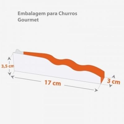 Embalagem para Churros Gourmet Branco Liso (17 cm) - 100 Unidades