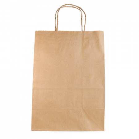 Sacola Kraft Lisa c/ Alça (24 x 14 x 34 cm) - 100 Unidades