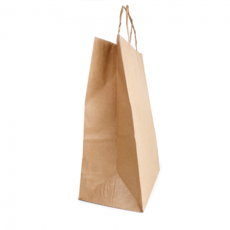 Sacola Kraft Lisa c/ Alça (24 x 14 x 34 cm) - 100 Unidades