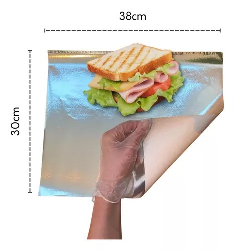 Papel para alimento Sem impressão 35 gr (30 x 38 cm) Metalizada - 250 fls pardo