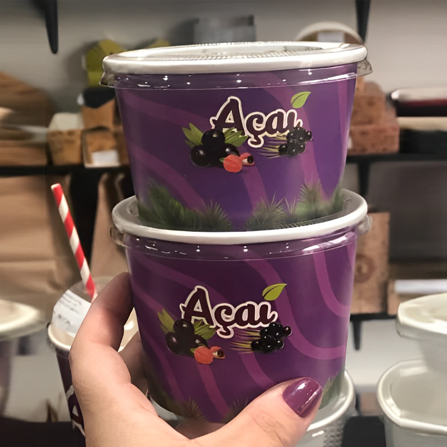 Pote papel Descartável p/ Açai s/ tampa - 100 unidades
