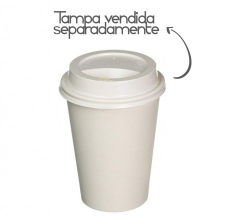 Copo de Papel Descartável 500 Ml s/ Tampa - 100 Unidades