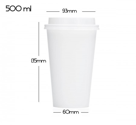 Copo de Papel Descartável 500 Ml s/ Tampa - 100 Unidades