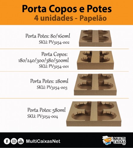 Porta Copos e Potes 500 ml - 100 unidades