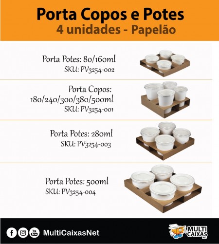 Porta Copos e Potes 500 ml - 100 unidades