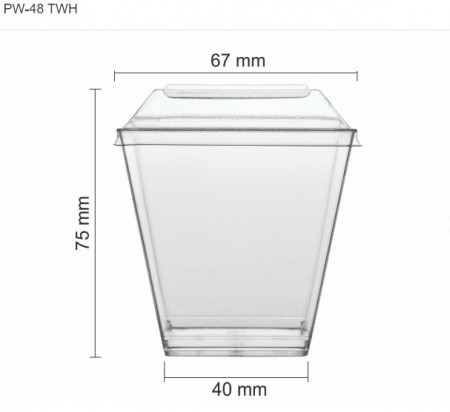 Pote mousse 170 ml quadrado c/ tampa - 200 unidades