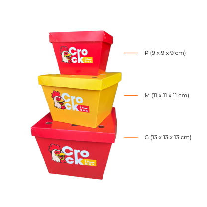 Balde Fechado para Frango Frito P (9 x 9 x 9 cm) Personalizado