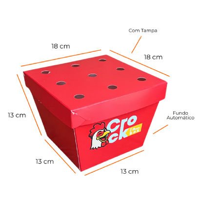 Balde Fechado para Frango Frito G (13 x 13 x 13 cm) Personalizado