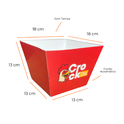 Balde para Frango Frito G (13 x 13 x 13 cm) Personalizado