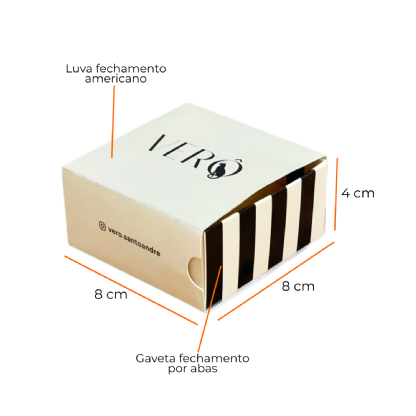 Embalagem Gaveta Multiuso (8 x 8 x 4 cm) Personalizada