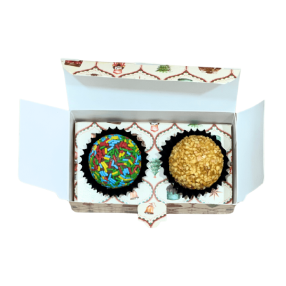 Embalagem para 02 Brigadeiros (9 x 5 x 4 cm) Personalizada