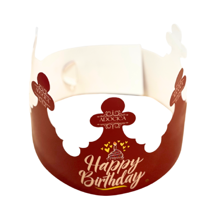 Coroa personalizada com impressão colorida e design temático para festas e eventos.