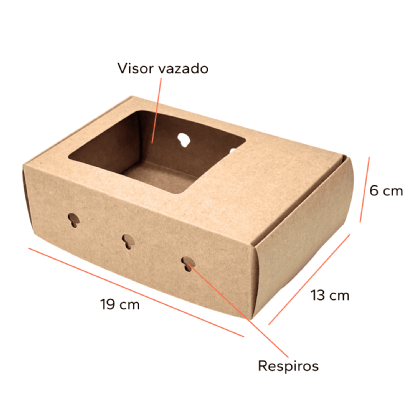 Embalagem Basculante Papel Kraft (19 x 13 x 6 cm) liso - 100 unidades