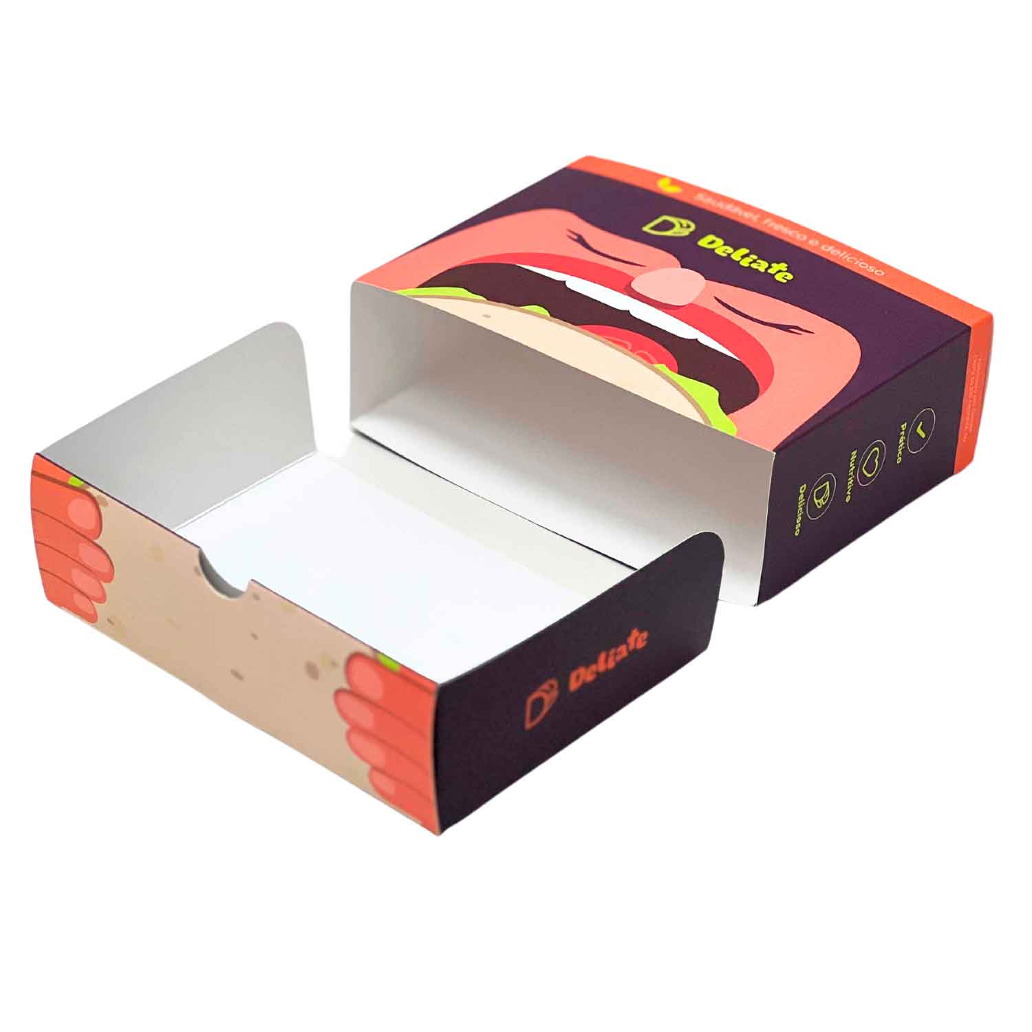 Embalagem Para Refrigeração de Lanche Natural (15,5 x 11 x 5 cm) Personalizada