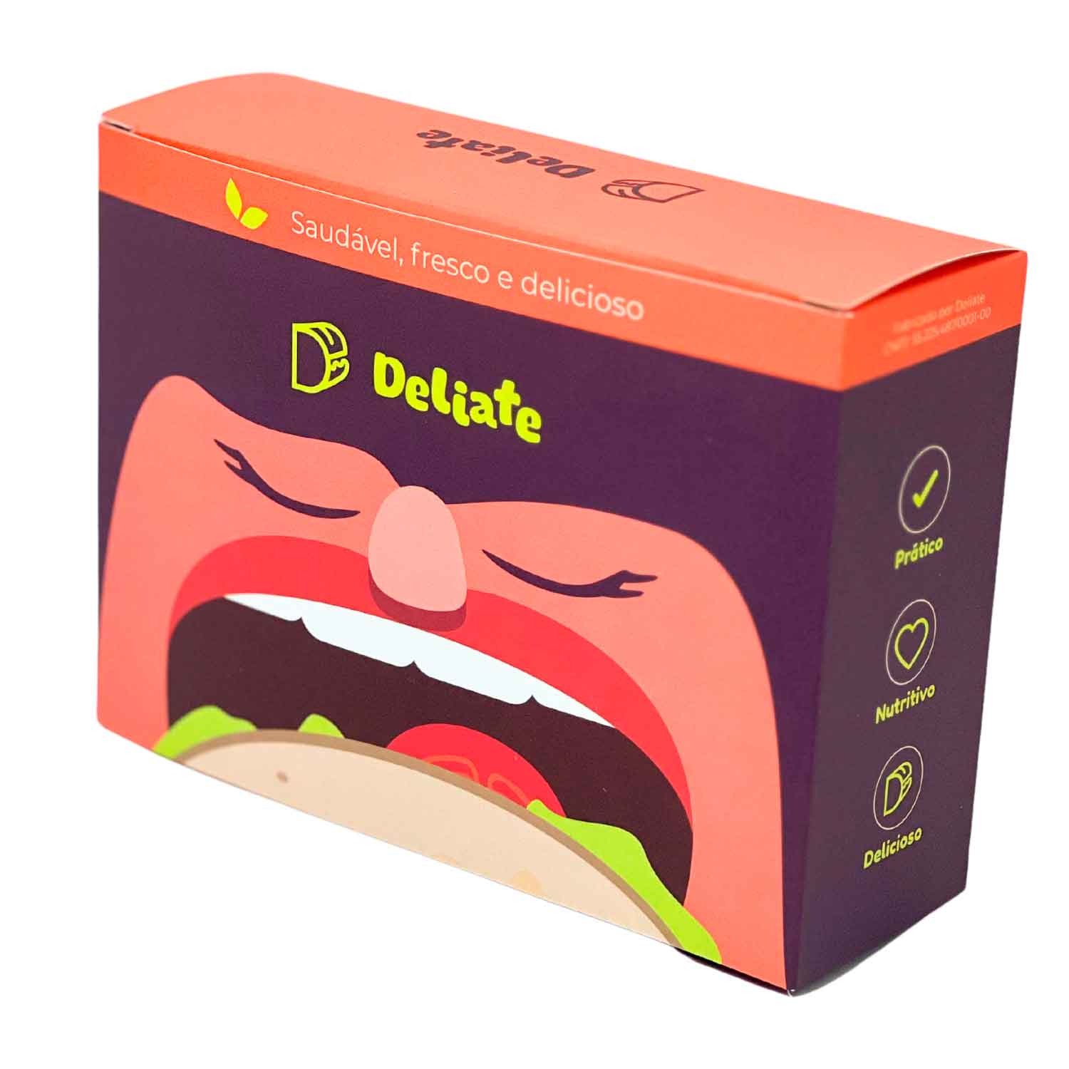 Embalagem Para Refrigeração de Lanche Natural (15,5 x 11 x 5 cm) Personalizada
