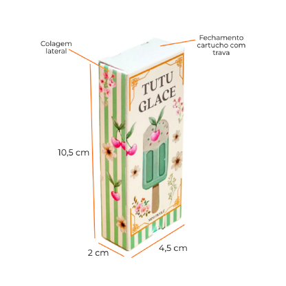 Embalagem para Picolé (4,5 x 2 x 10,5 cm) Personalizada