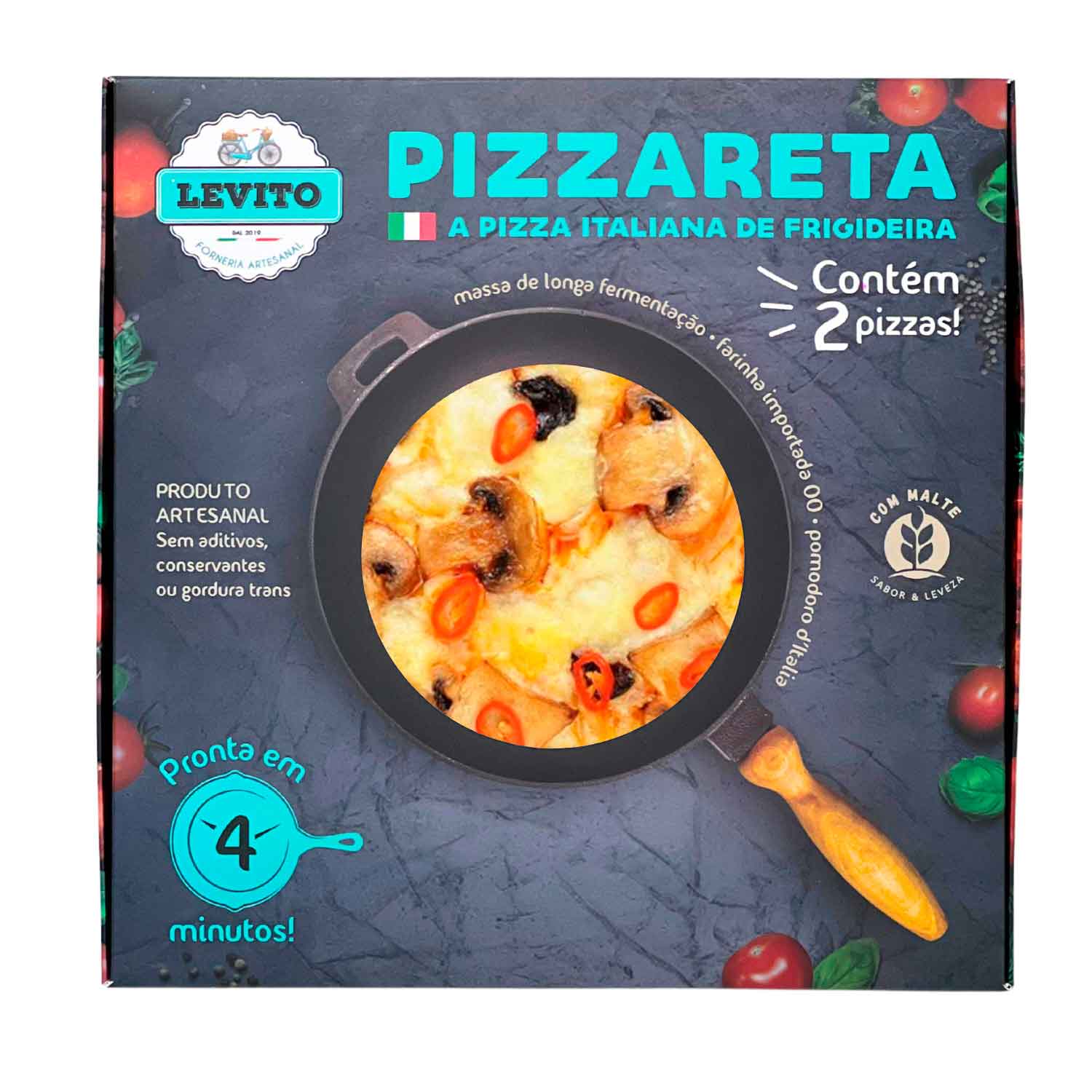 Embalagem Para Refrigeração de Pizza (22 x 22 x 2,5 cm) Personalizada