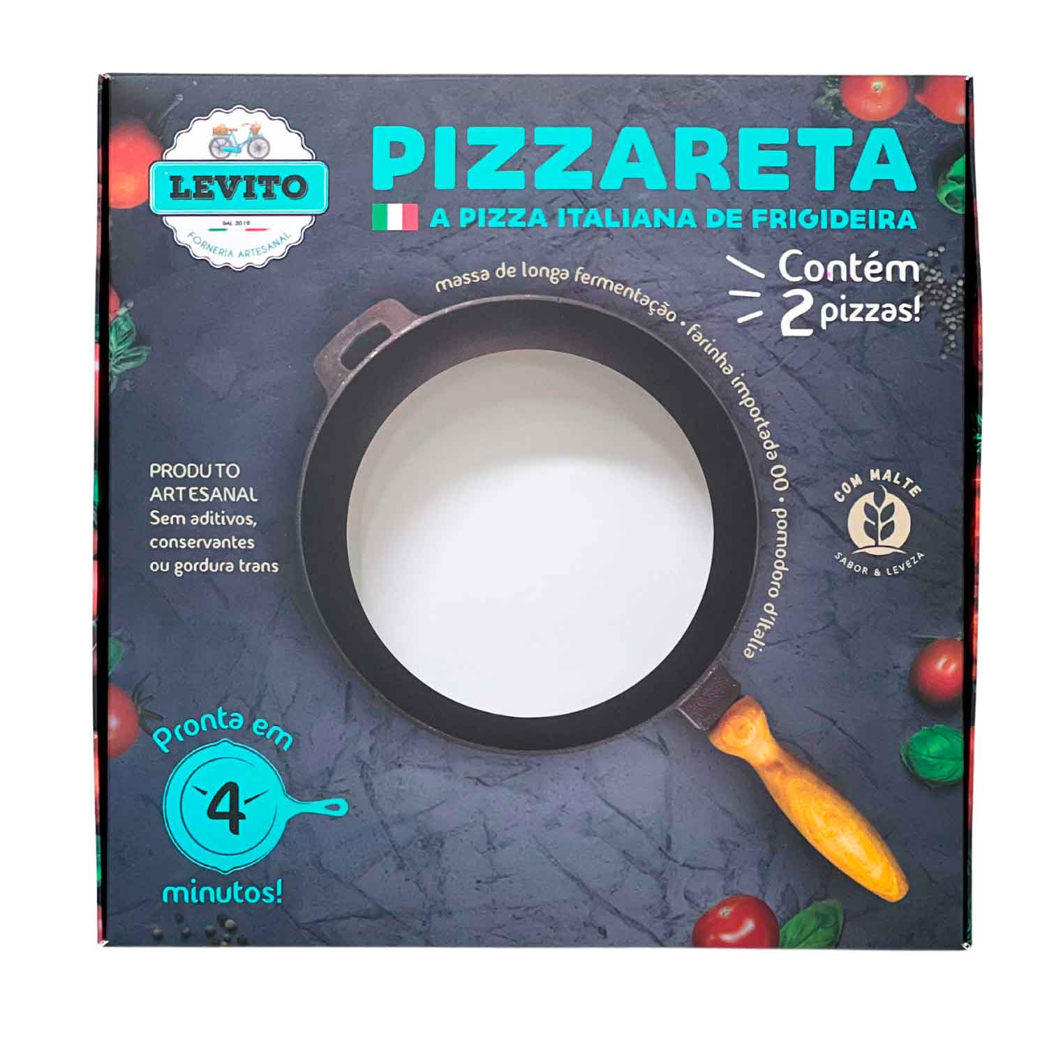 Embalagem Para Refrigeração de Pizza (22 x 22 x 2,5 cm) Personalizada