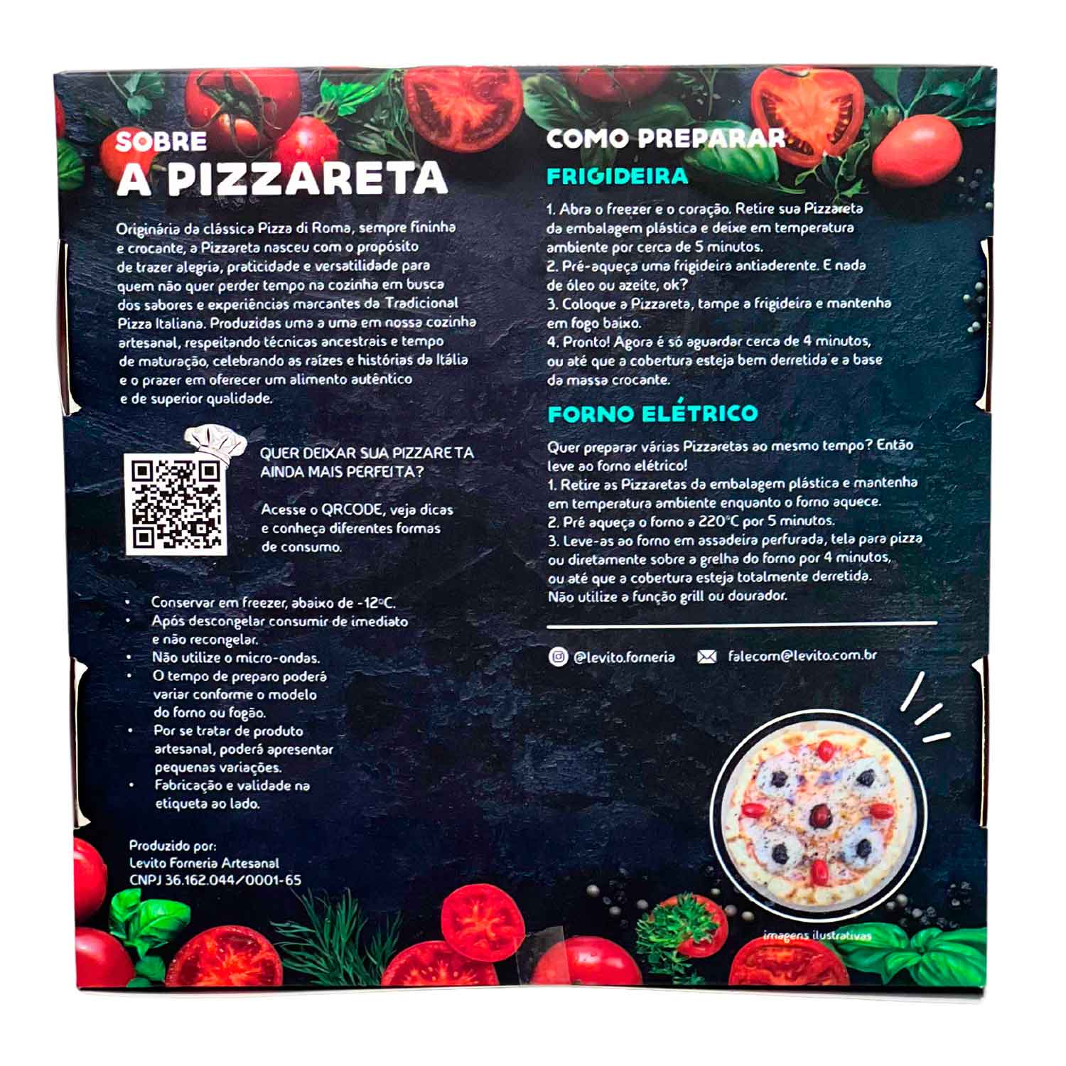 Embalagem Para Refrigeração de Pizza (22 x 22 x 2,5 cm) Personalizada