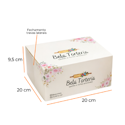 Embalagem Bolo (20 x 20 x 9,5 cm) Personalizada
