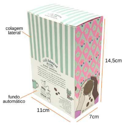 Embalagem para Café 250gr (11 x 7 x 14,5 cm) Personalizada