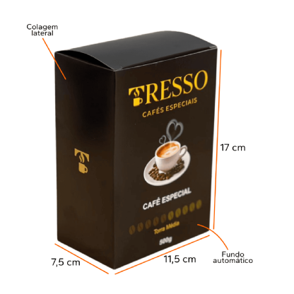 Embalagem para Café 500g (11,5 x 7,5 x 17 cm) Personalizada