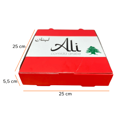 Embalagem Empastada para Esfiha (25 x 25 x 5,5 cm) Personalizada