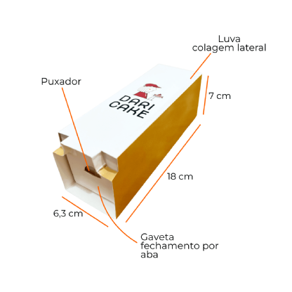 Embalagem Gaveta para Hot Dog c/ Trava (18 x 6,3 x 7 cm) Personalizada